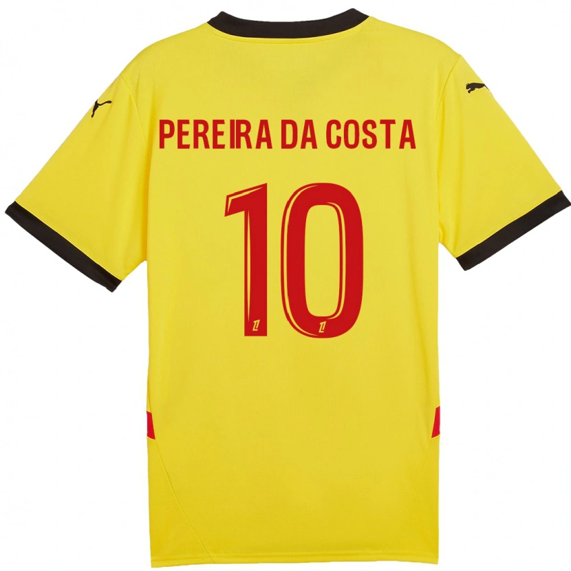 Danxen Homme Maillot David Pereira Da Costa #10 Jaune Rouge Tenues Domicile 2024/25 T-Shirt