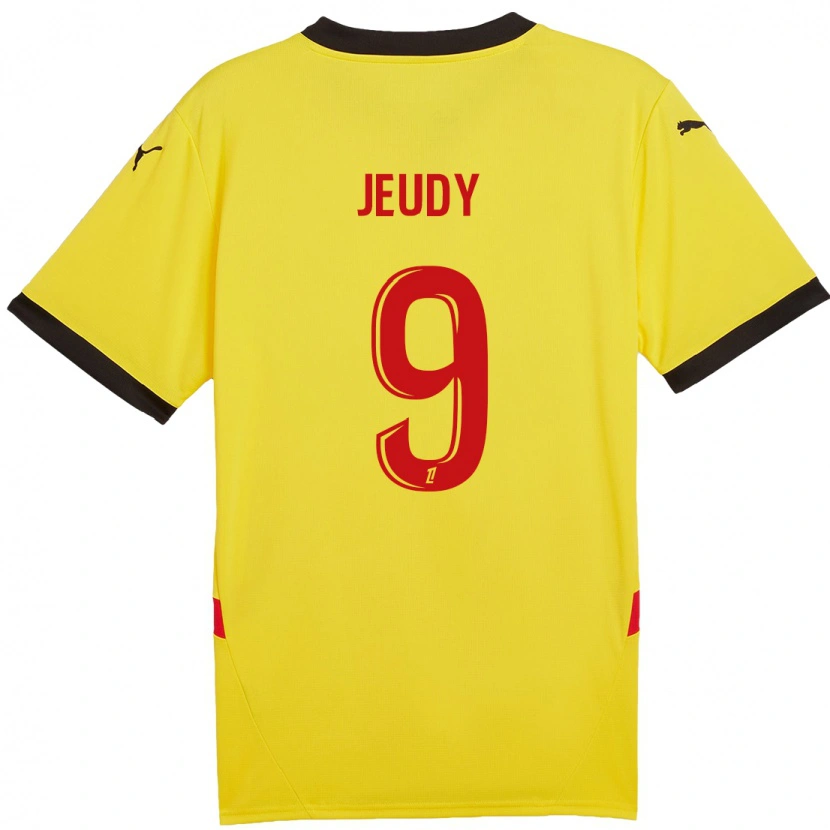 Danxen Homme Maillot Sherly Jeudy #9 Jaune Rouge Tenues Domicile 2024/25 T-Shirt