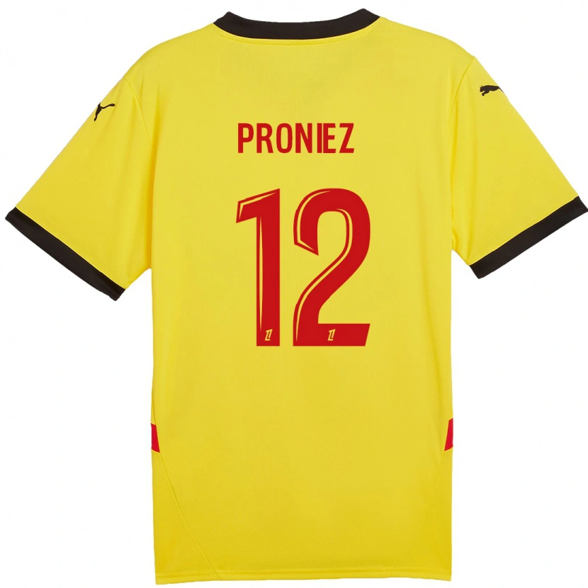 Danxen Homme Maillot Fany Proniez #12 Jaune Rouge Tenues Domicile 2024/25 T-Shirt