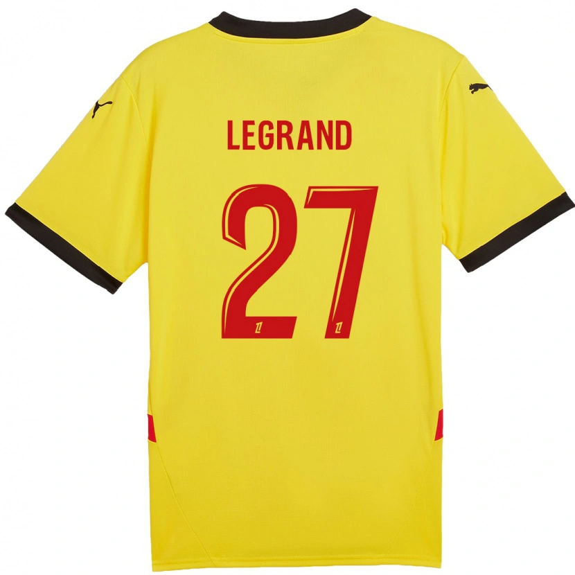 Danxen Homme Maillot Bérénice Legrand #27 Jaune Rouge Tenues Domicile 2024/25 T-Shirt