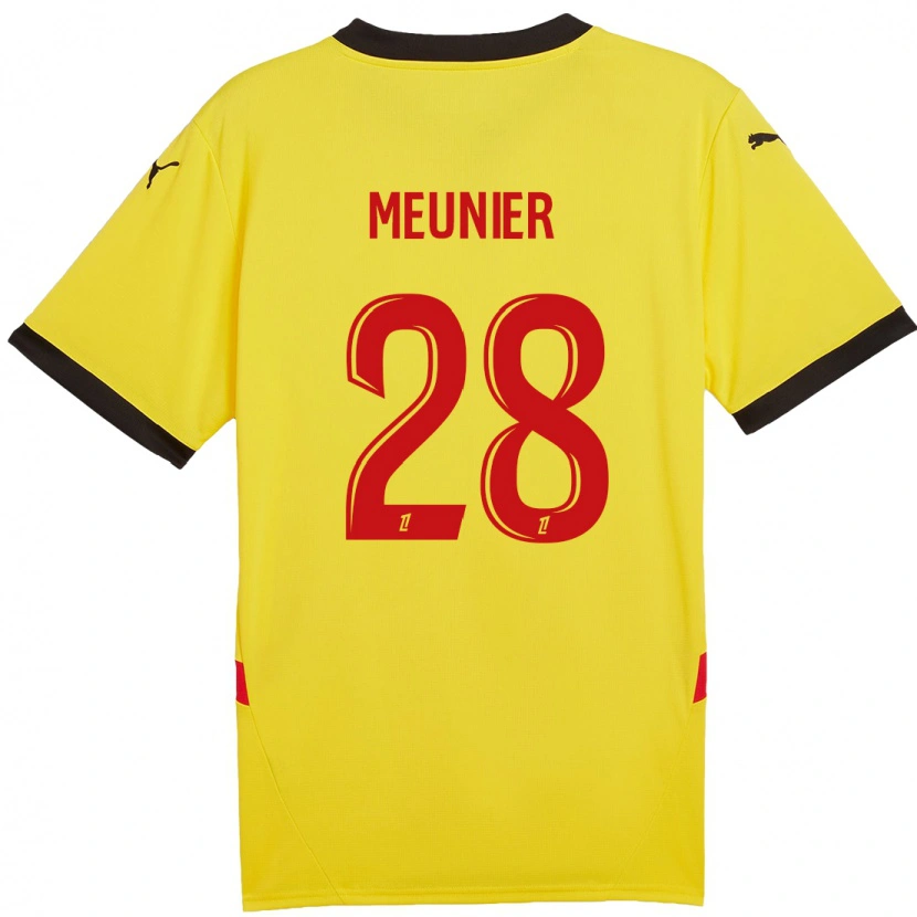 Danxen Homme Maillot Jennifer Meunier #28 Jaune Rouge Tenues Domicile 2024/25 T-Shirt