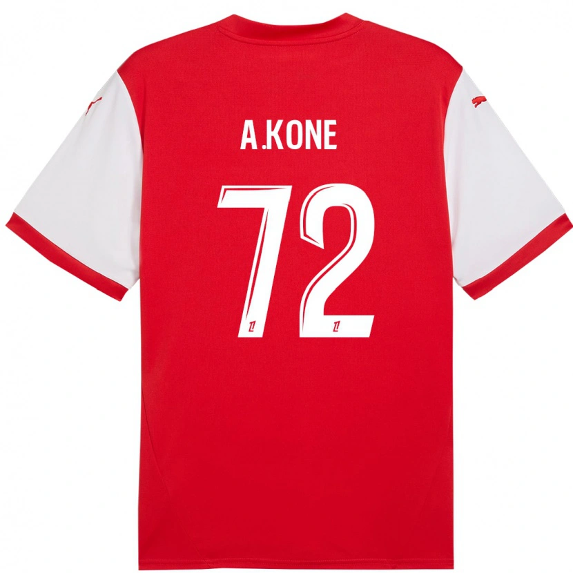 Danxen Homme Maillot Amadou Koné #72 Rouge Blanc Tenues Domicile 2024/25 T-Shirt