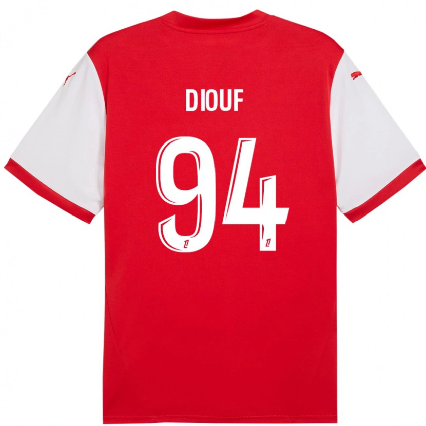 Danxen Homme Maillot Yehvann Diouf #94 Rouge Blanc Tenues Domicile 2024/25 T-Shirt