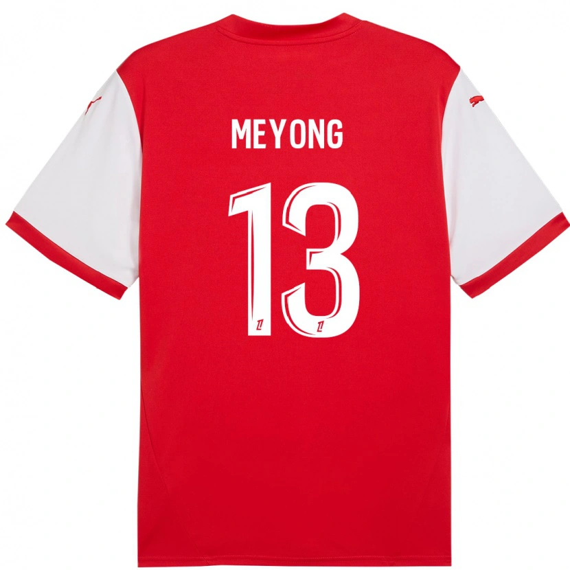 Danxen Homme Maillot Charlène Meyong #13 Rouge Blanc Tenues Domicile 2024/25 T-Shirt