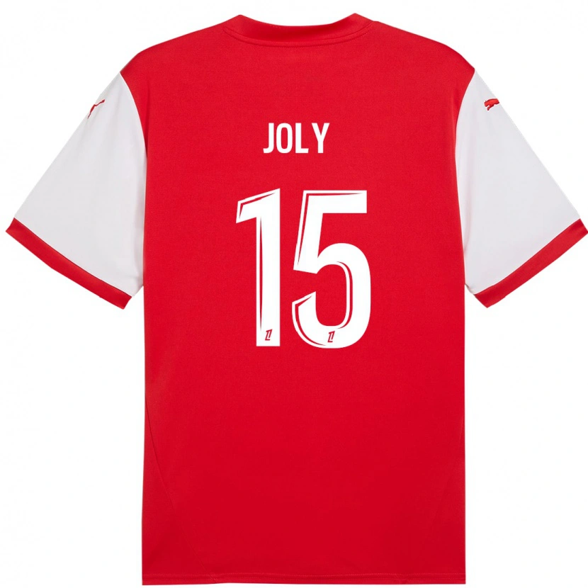 Danxen Homme Maillot Lou-Ann Joly #15 Rouge Blanc Tenues Domicile 2024/25 T-Shirt