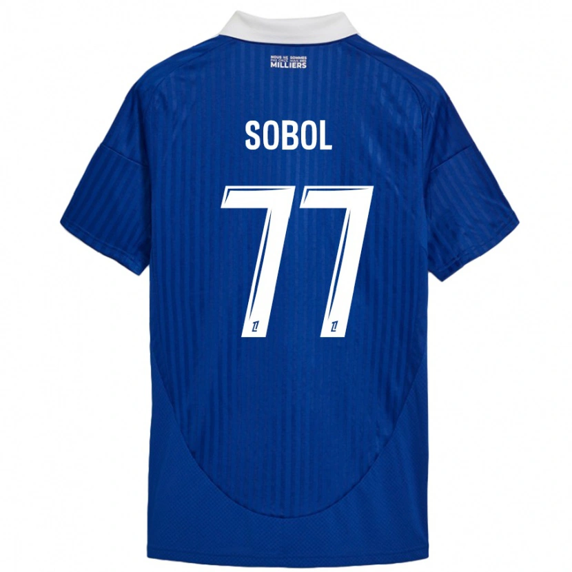 Danxen Homme Maillot Eduard Sobol #77 Bleu Blanc Tenues Domicile 2024/25 T-Shirt