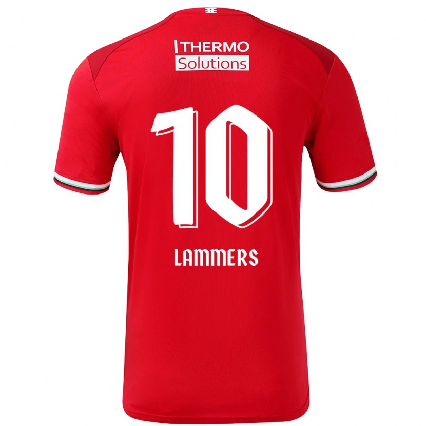 Danxen Homme Maillot Sam Lammers #10 Rouge Blanc Tenues Domicile 2024/25 T-Shirt