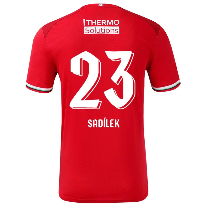 Danxen Homme Maillot Michal Sadílek #23 Rouge Blanc Tenues Domicile 2024/25 T-Shirt