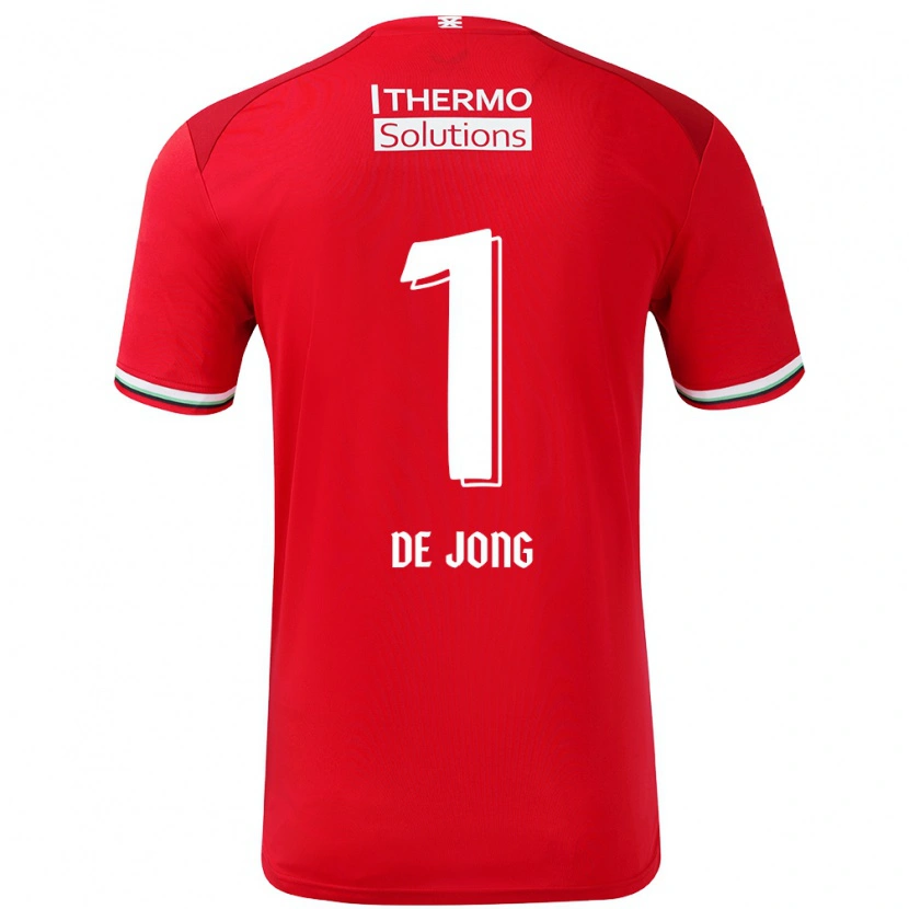 Danxen Homme Maillot Daniëlle De Jong #1 Rouge Blanc Tenues Domicile 2024/25 T-Shirt