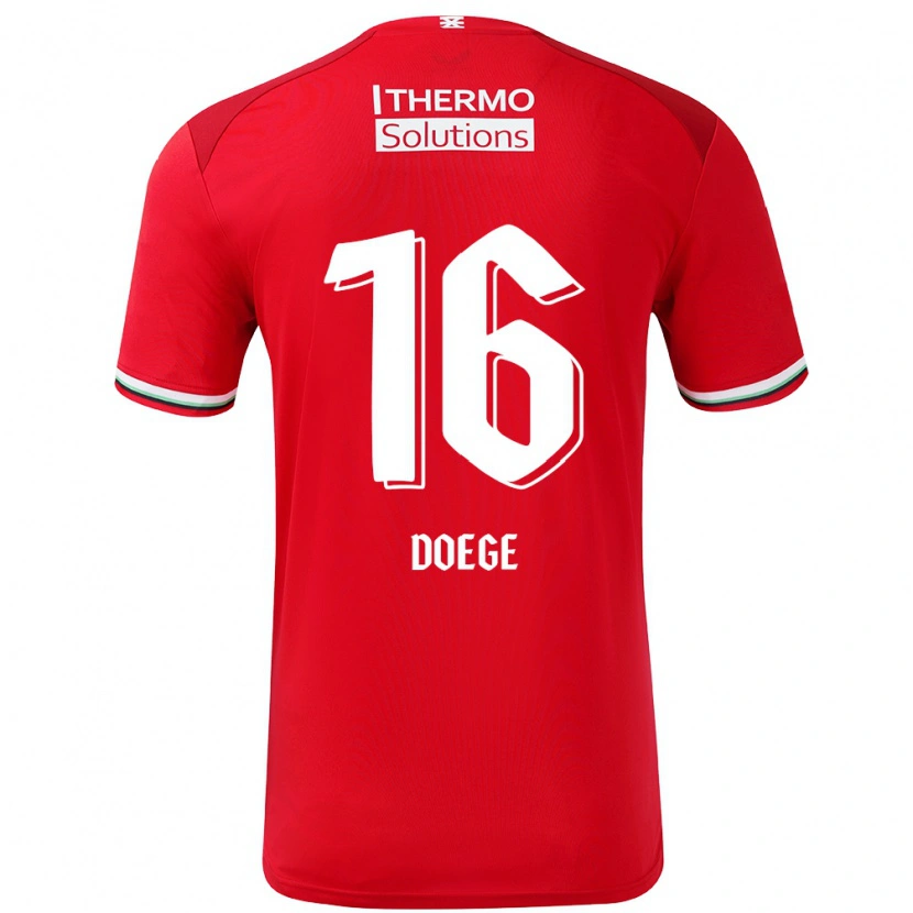 Danxen Homme Maillot Leonie Doege #16 Rouge Blanc Tenues Domicile 2024/25 T-Shirt