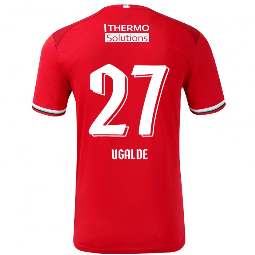 Danxen Homme Maillot Manfred Ugalde #27 Rouge Blanc Tenues Domicile 2024/25 T-Shirt