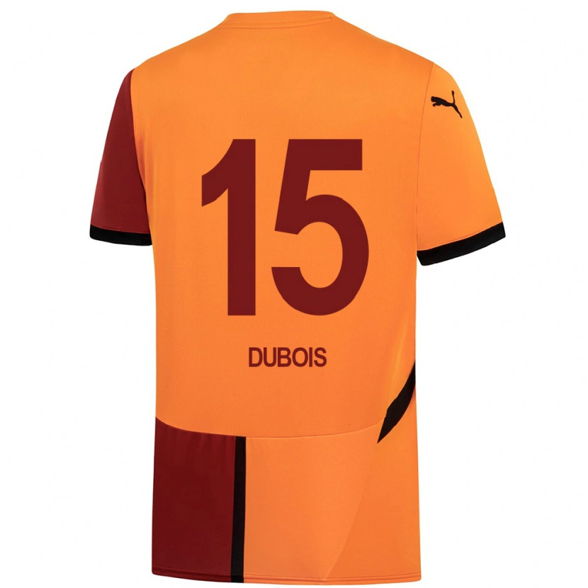 Danxen Homme Maillot Léo Dubois #15 Jaune Rouge Tenues Domicile 2024/25 T-Shirt