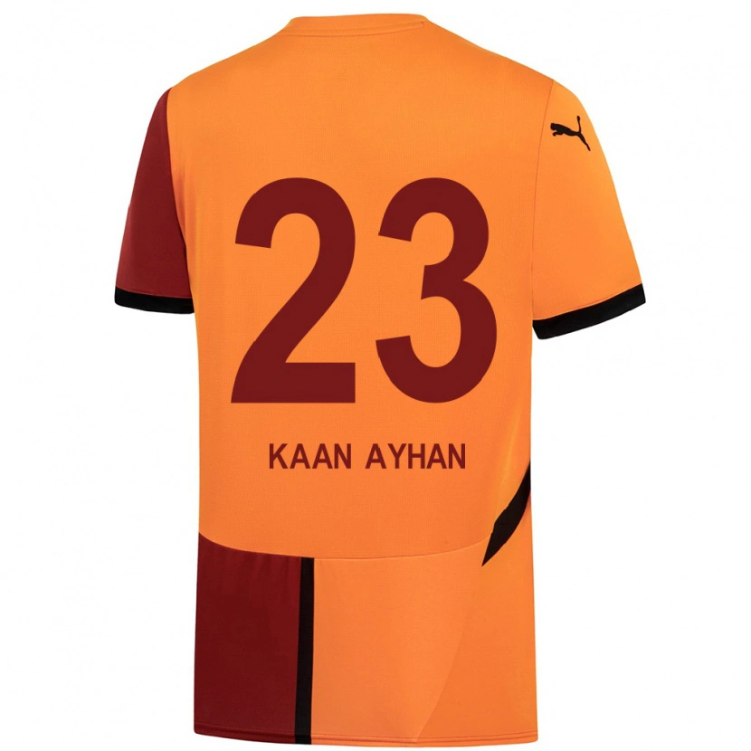 Danxen Homme Maillot Kaan Ayhan #23 Jaune Rouge Tenues Domicile 2024/25 T-Shirt