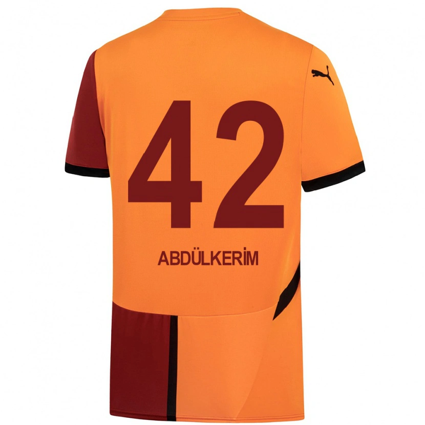 Danxen Homme Maillot Abdülkerim Bardakcı #42 Jaune Rouge Tenues Domicile 2024/25 T-Shirt