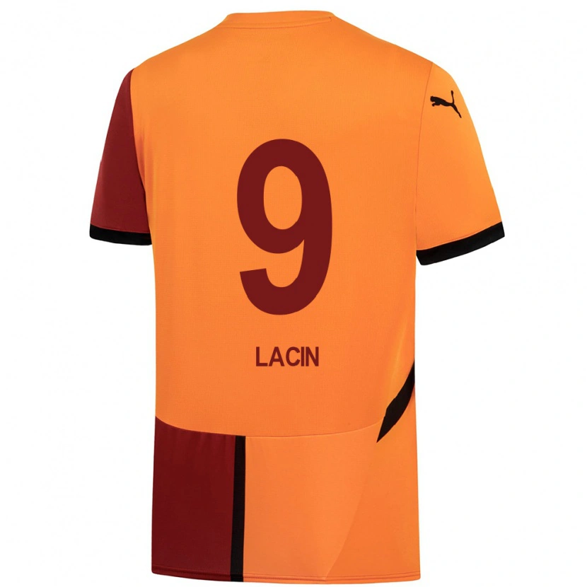 Danxen Homme Maillot Elanur Laçin #9 Jaune Rouge Tenues Domicile 2024/25 T-Shirt