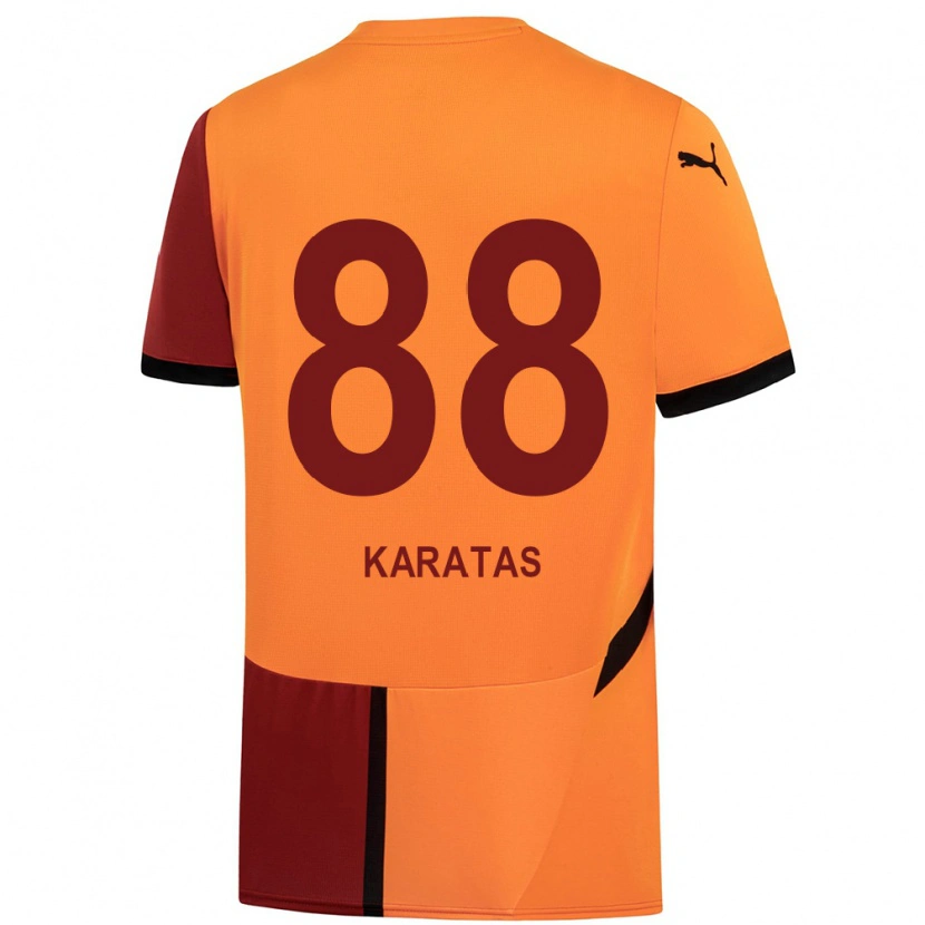 Danxen Homme Maillot Kazımcan Karataş #88 Jaune Rouge Tenues Domicile 2024/25 T-Shirt