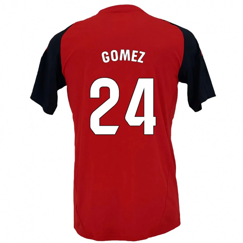 Danxen Homme Maillot Jonathan Gómez #24 Rouge Noir Tenues Domicile 2024/25 T-Shirt