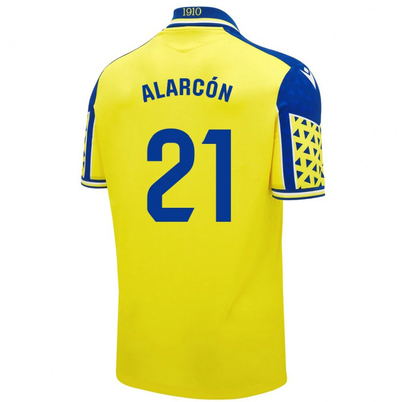 Danxen Homme Maillot Tomás Alarcón #21 Jaune Bleu Tenues Domicile 2024/25 T-Shirt