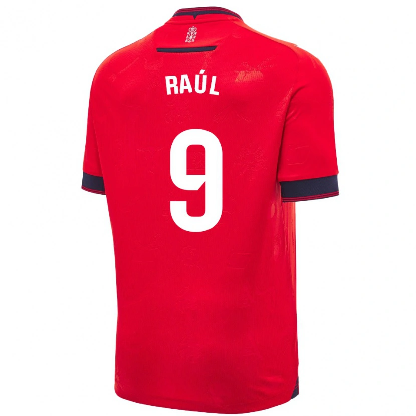 Danxen Homme Maillot Raúl García #9 Rouge Blanc Tenues Domicile 2024/25 T-Shirt