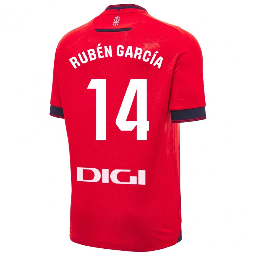 Danxen Homme Maillot Rubén García #14 Rouge Blanc Tenues Domicile 2024/25 T-Shirt