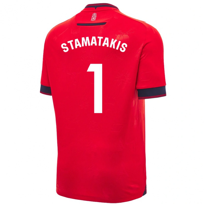 Danxen Homme Maillot Dimitrios Stamatakis #1 Rouge Blanc Tenues Domicile 2024/25 T-Shirt