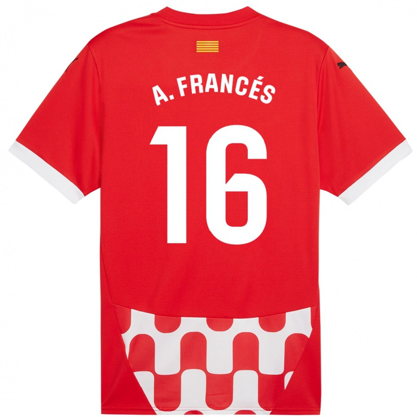 Danxen Homme Maillot Alejandro Francés #16 Rouge Blanc Tenues Domicile 2024/25 T-Shirt