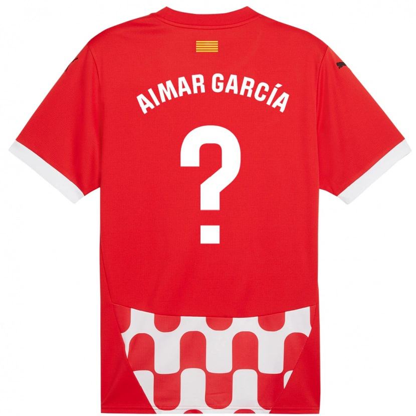 Danxen Homme Maillot Aimar García #0 Rouge Blanc Tenues Domicile 2024/25 T-Shirt