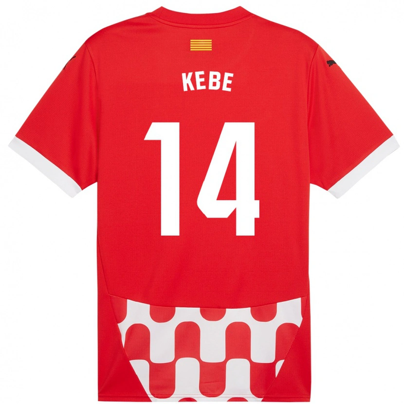 Danxen Homme Maillot Moussa Kébé #14 Rouge Blanc Tenues Domicile 2024/25 T-Shirt