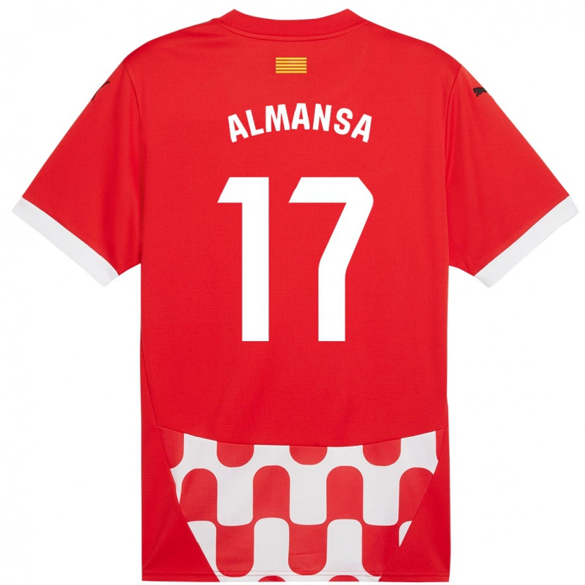 Danxen Homme Maillot Alex Almansa #17 Rouge Blanc Tenues Domicile 2024/25 T-Shirt