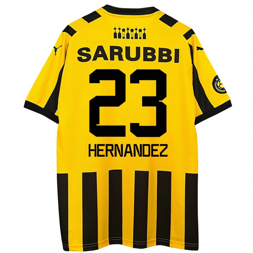 Danxen Homme Maillot Abel Hernández #23 Jaune Noir Tenues Domicile 2024/25 T-Shirt