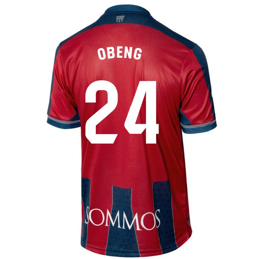 Danxen Homme Maillot Samuel Obeng #24 Rouge Bleu Tenues Domicile 2024/25 T-Shirt