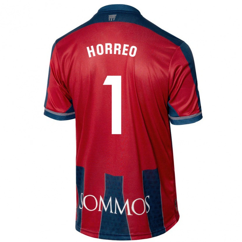 Danxen Homme Maillot Berto Hórreo #1 Rouge Bleu Tenues Domicile 2024/25 T-Shirt