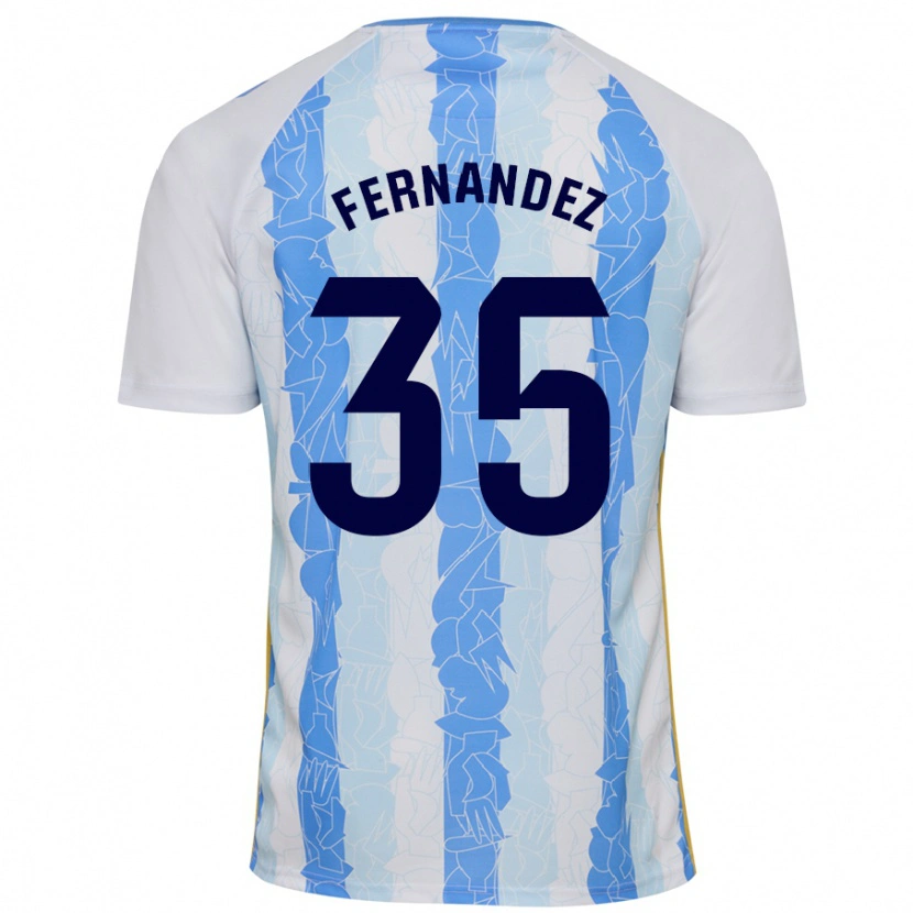 Danxen Homme Maillot Inés Fernández #35 Blanc Bleu Tenues Domicile 2024/25 T-Shirt