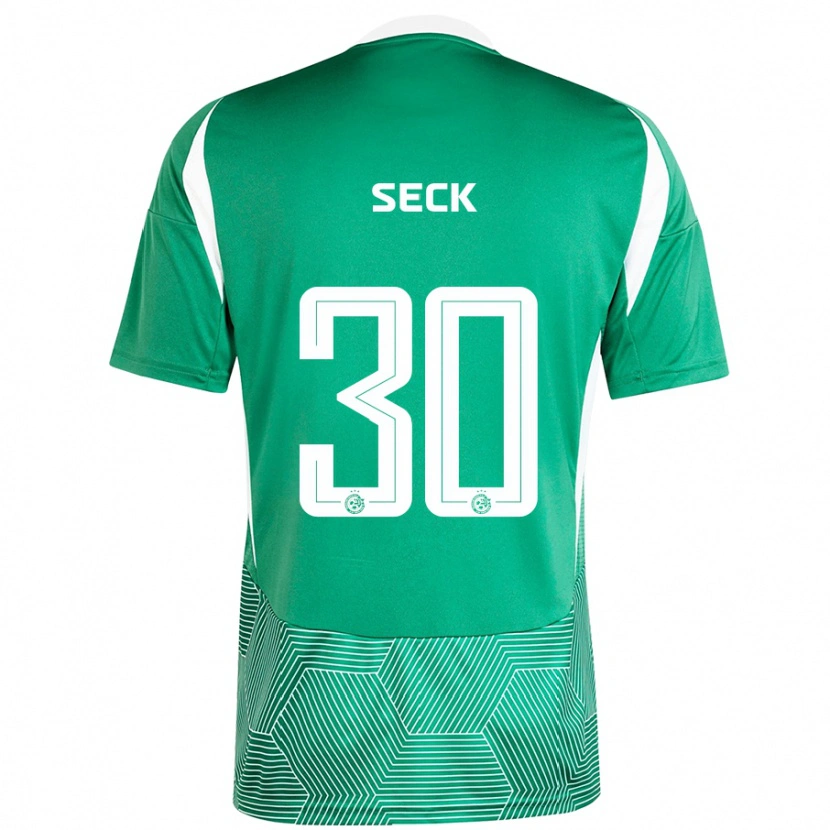 Danxen Homme Maillot Abdoulaye Seck #30 Vert Blanc Tenues Domicile 2024/25 T-Shirt