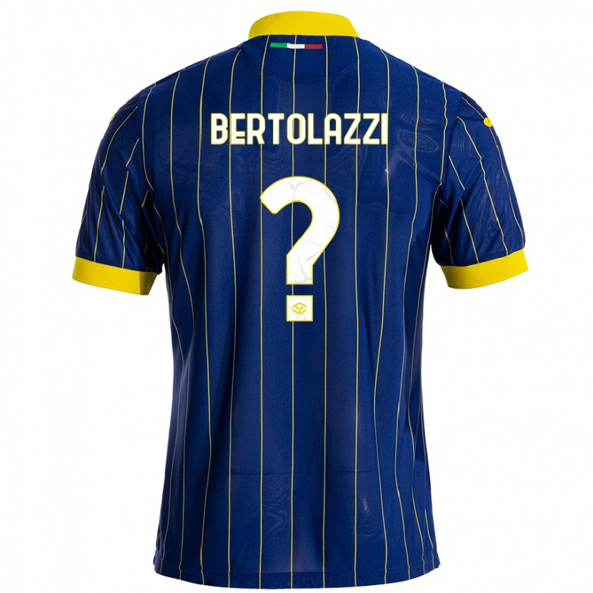 Danxen Homme Maillot Giovanni Bertolazzi #0 Bleu Jaune Tenues Domicile 2024/25 T-Shirt