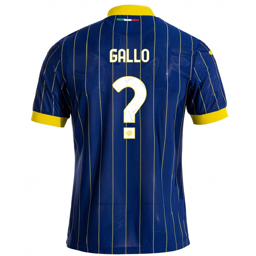 Danxen Homme Maillot Alessio Gallo #0 Bleu Jaune Tenues Domicile 2024/25 T-Shirt