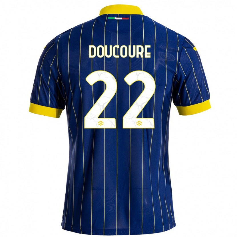 Danxen Homme Maillot Mamedi Doucouré #22 Bleu Jaune Tenues Domicile 2024/25 T-Shirt