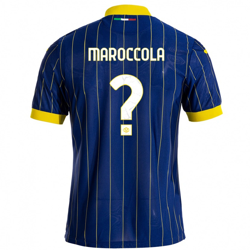 Danxen Homme Maillot Francesco Maroccola #0 Bleu Jaune Tenues Domicile 2024/25 T-Shirt