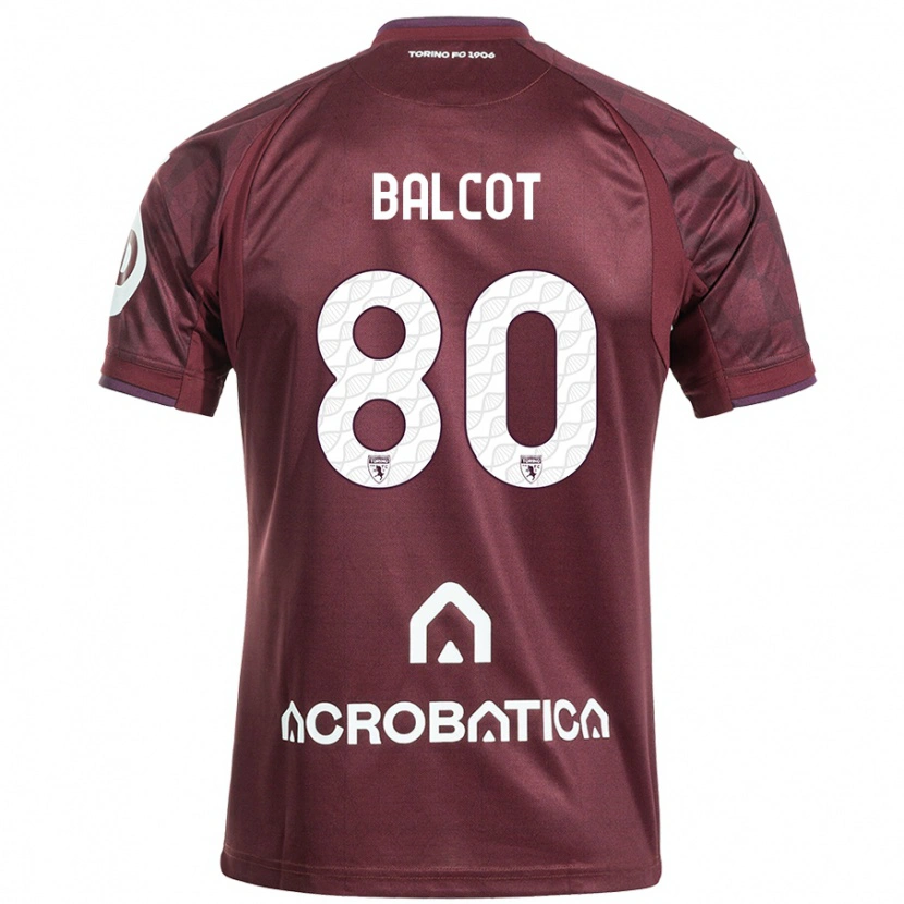 Danxen Homme Maillot Côme Bianay Balcot #80 Bordeaux Blanc Tenues Domicile 2024/25 T-Shirt