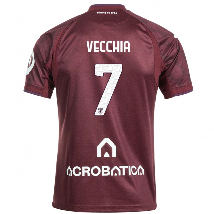 Danxen Homme Maillot Marco Dalla Vecchia #7 Bordeaux Blanc Tenues Domicile 2024/25 T-Shirt