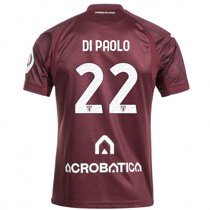 Danxen Homme Maillot Sebastiano Di Paolo #22 Bordeaux Blanc Tenues Domicile 2024/25 T-Shirt