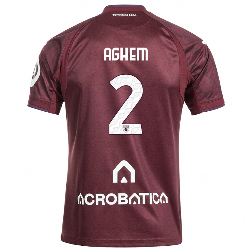 Danxen Homme Maillot Brigitta Aghem #2 Bordeaux Blanc Tenues Domicile 2024/25 T-Shirt