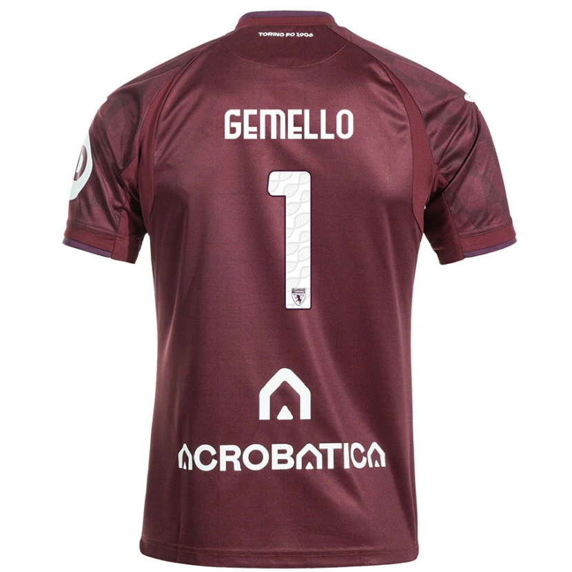 Danxen Homme Maillot Luca Gemello #1 Bordeaux Blanc Tenues Domicile 2024/25 T-Shirt