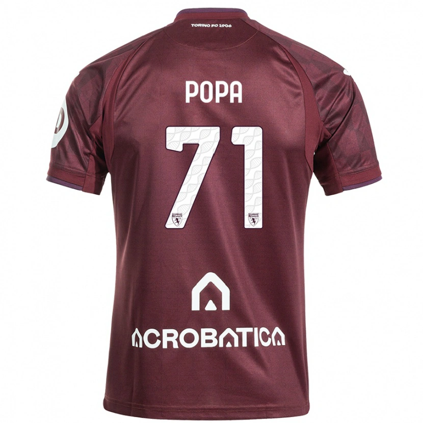 Danxen Homme Maillot Mihai Popa #71 Bordeaux Blanc Tenues Domicile 2024/25 T-Shirt