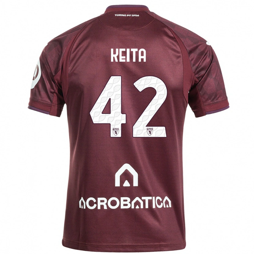 Danxen Homme Maillot Karamoko Keita #42 Bordeaux Blanc Tenues Domicile 2024/25 T-Shirt