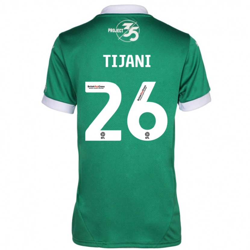 Danxen Homme Maillot Muhamed Tijani #26 Vert Blanc Tenues Domicile 2024/25 T-Shirt