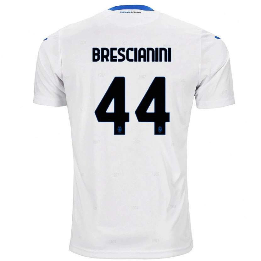 Danxen Homme Maillot Marco Brescianini #44 Blanc Tenues Extérieur 2024/25 T-Shirt