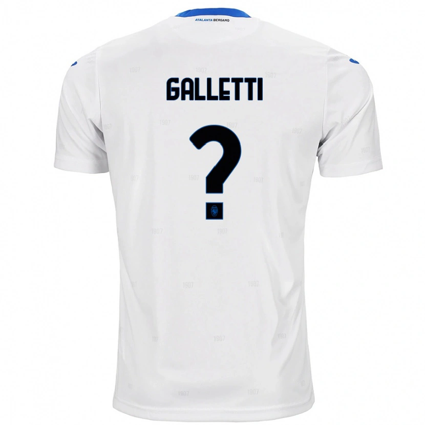 Danxen Homme Maillot Elia Galletti #0 Blanc Tenues Extérieur 2024/25 T-Shirt