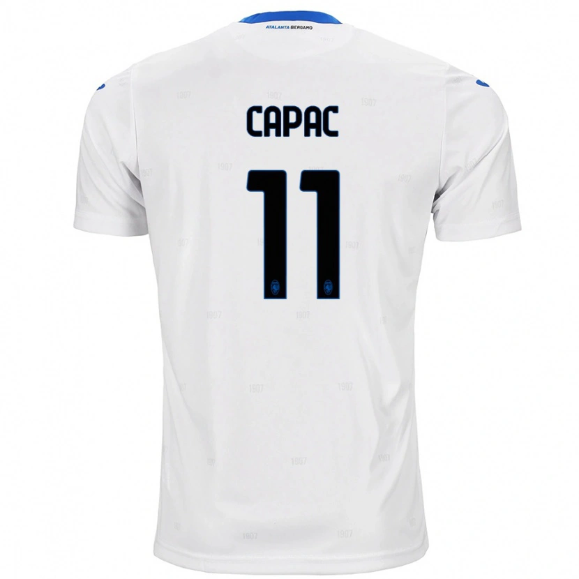 Danxen Homme Maillot Alexandru Capac #11 Blanc Tenues Extérieur 2024/25 T-Shirt