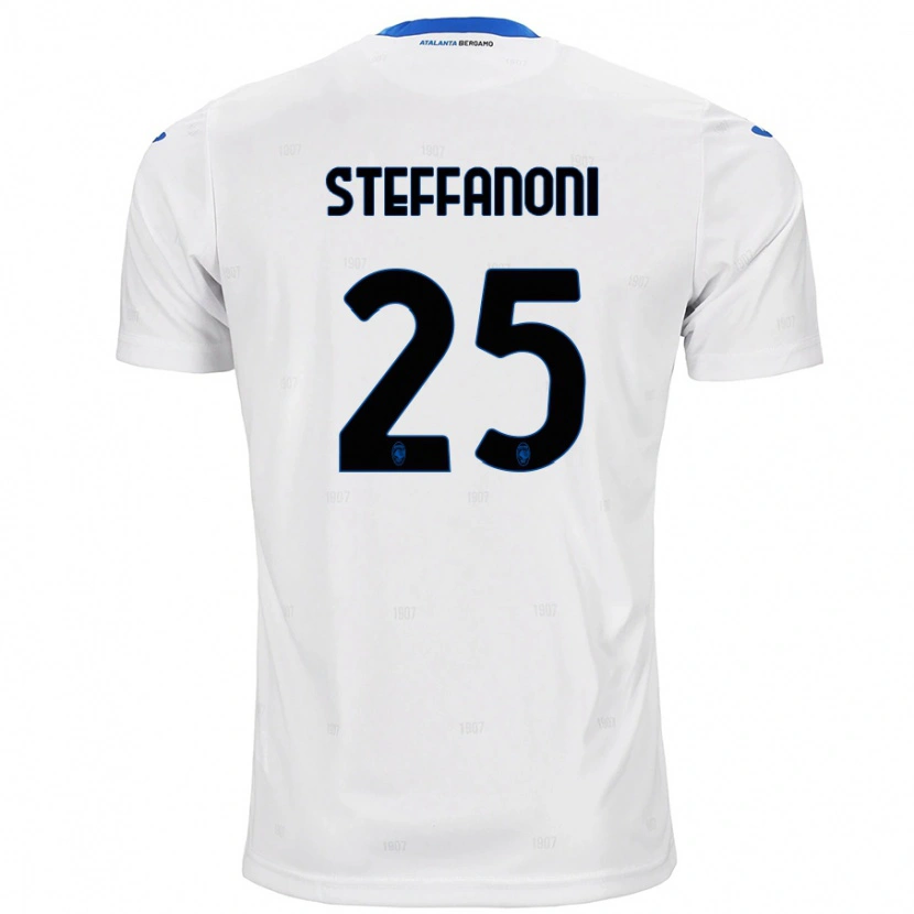 Danxen Homme Maillot Federico Steffanoni #25 Blanc Tenues Extérieur 2024/25 T-Shirt